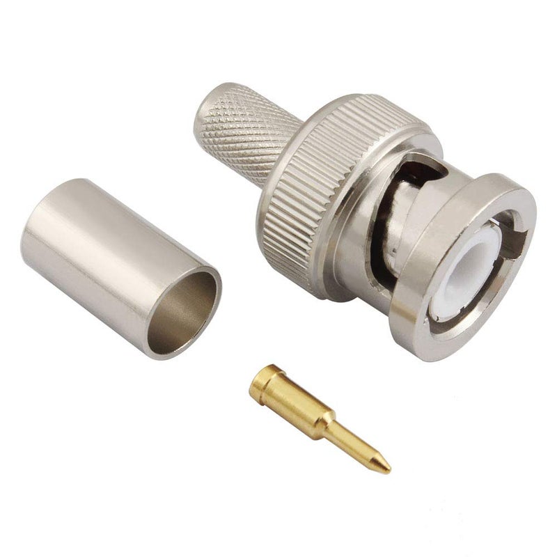eifagur BNC Male Q9 Plug Crimp for RG8X RG-8X Mini-RG8 LMR240 50 Ohm Coax Cable Straight RF Coaxial Adapter Connector ï¼ˆPack of 10ï¼‰ - Image 5